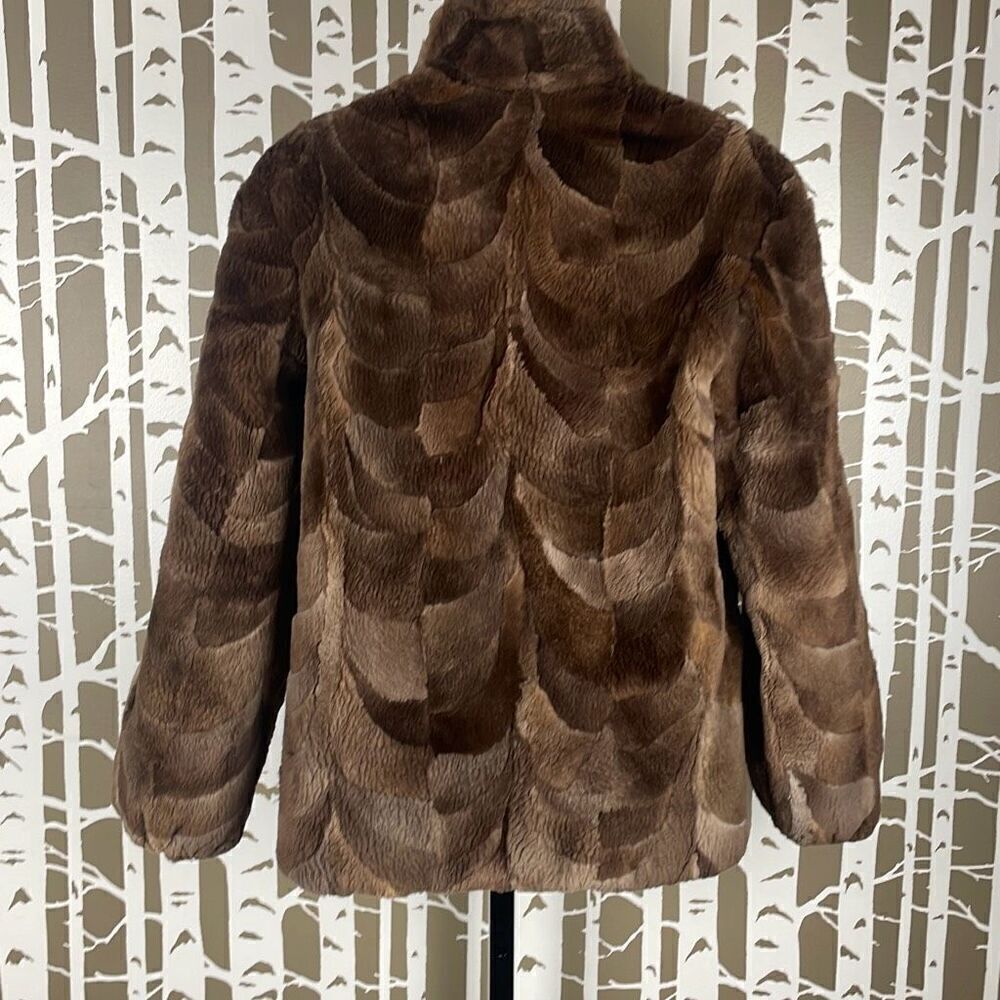 2 in 1 Reversible Brown Sheared Fur Jacket - Picture 3 of 9